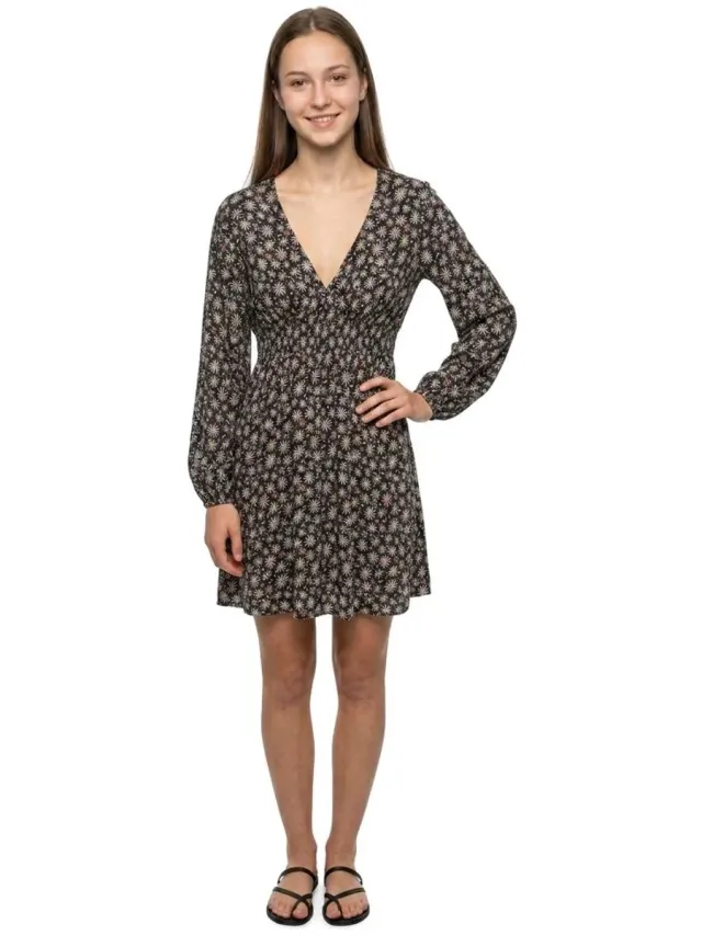 Billabong In Ur Dreams Lang Mouw Jurk Zwart XS Vrouw Black Pebble
