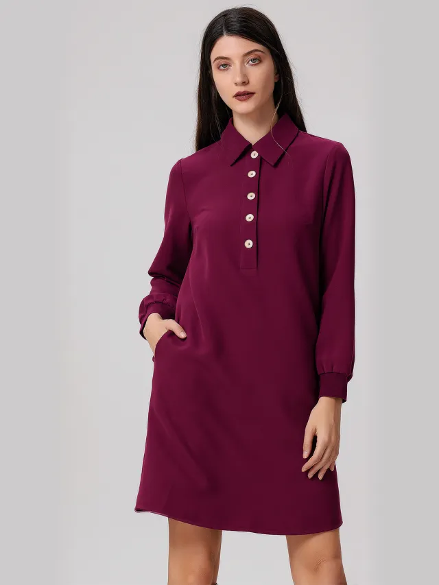 Smart & Joy Polo-jurk Bordeauxrood