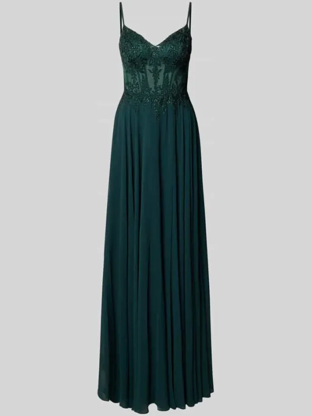 LUXUAR FASHION avondjurk met siersteentjes Donkerblauw