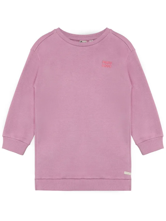 Daily7 korte sweatjurk met backprint paars, foto 2