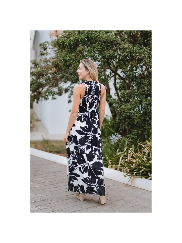 Isla Bonita By Sigris Lange Jurk Isla Bonita By Sigris Lange Midi-Jurk Wit