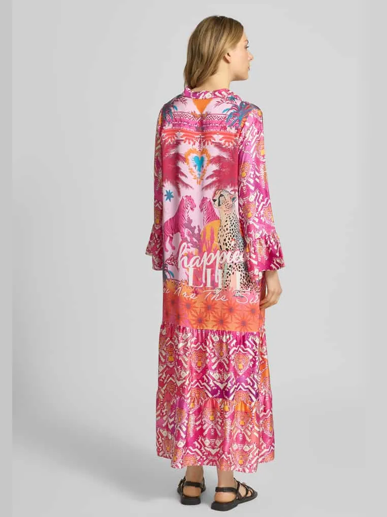miss goodlife Tuniekjurk van viscose met trompetmouwen rood, foto 3
