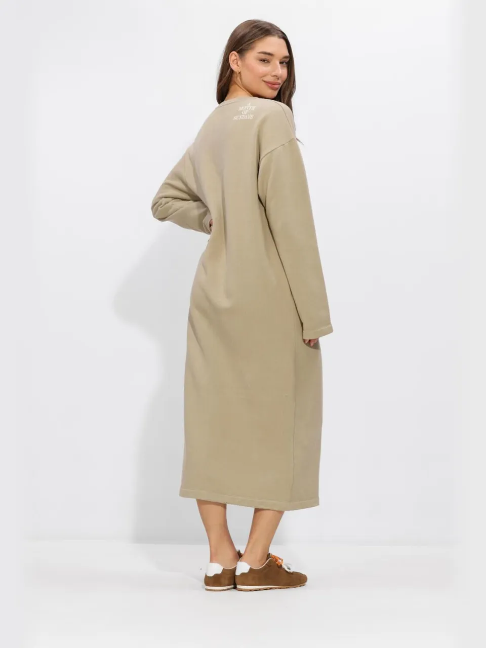 Penn & Ink Dames Jurken Dress Print - Beige, foto 3
