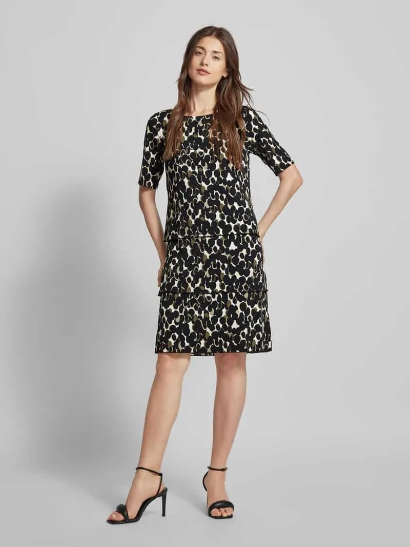 Betty Barclay Knielange jurk met all-over motief zwart, foto 3