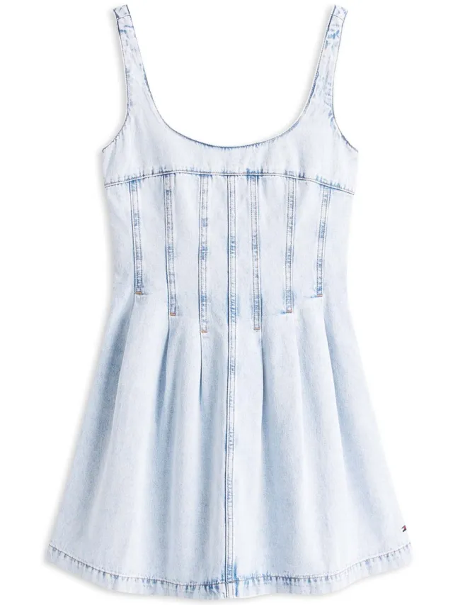 Tommy Jeans Jurk Tommy Jeans Pleat Seam Denim Dre - Fashion Wear - Vrouwen Lichtblauw