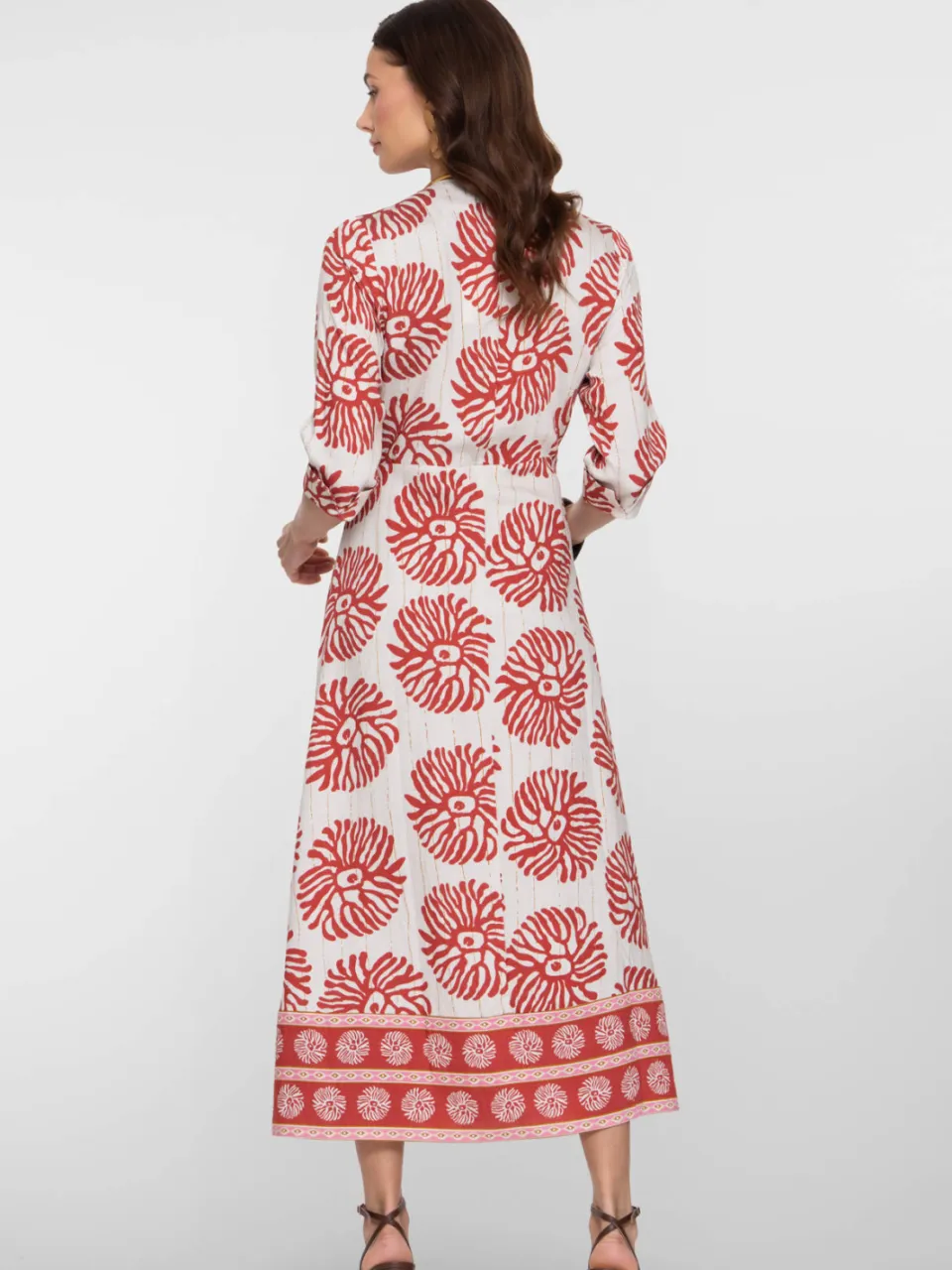 Geisha gebloemde blousejurk rood, foto 4