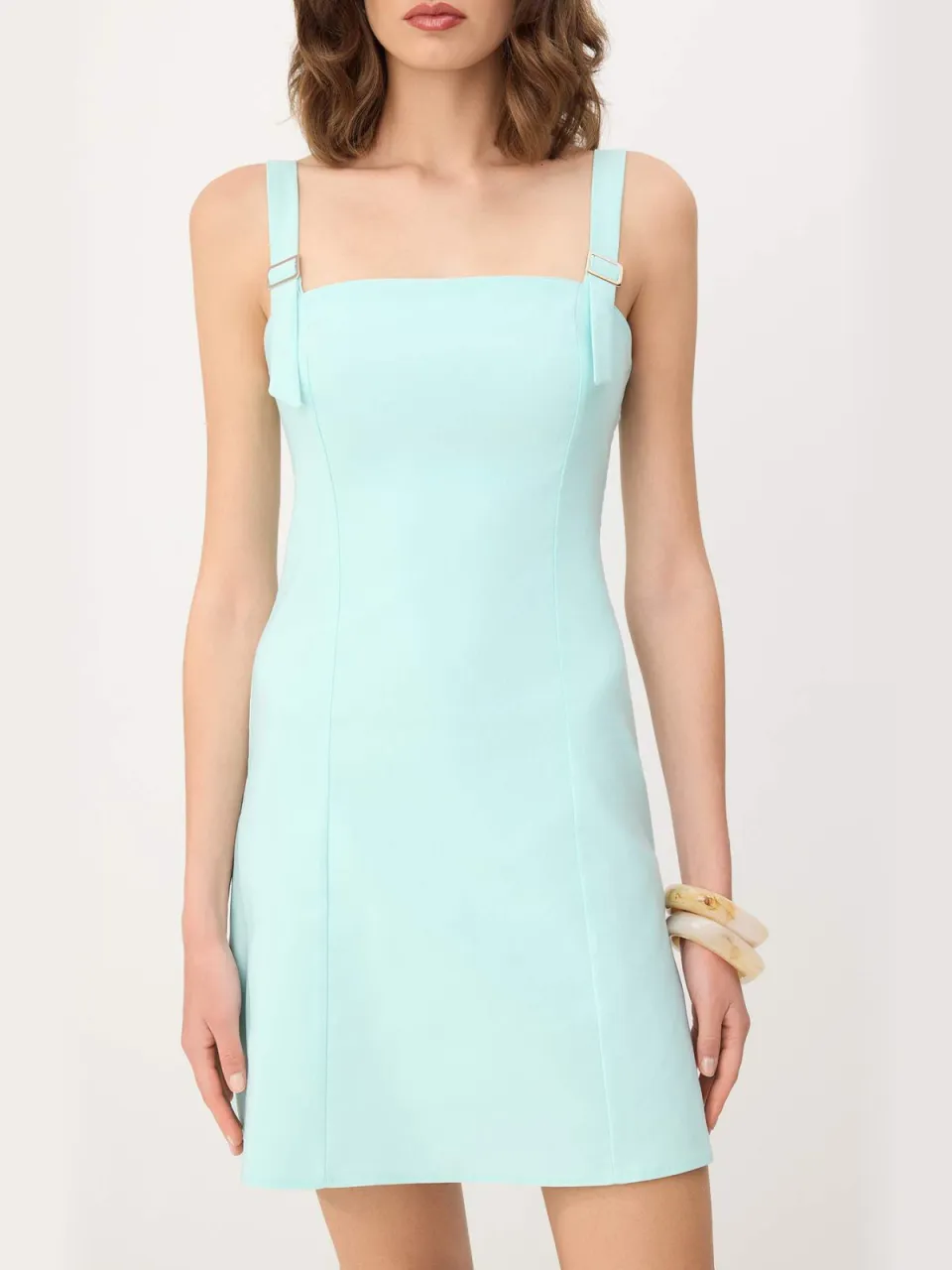 Trendyol TRENDYOLMİLLA Dames Turquoise Effen Kort / Mini Mouwloos A-lijn Jurken, foto 2