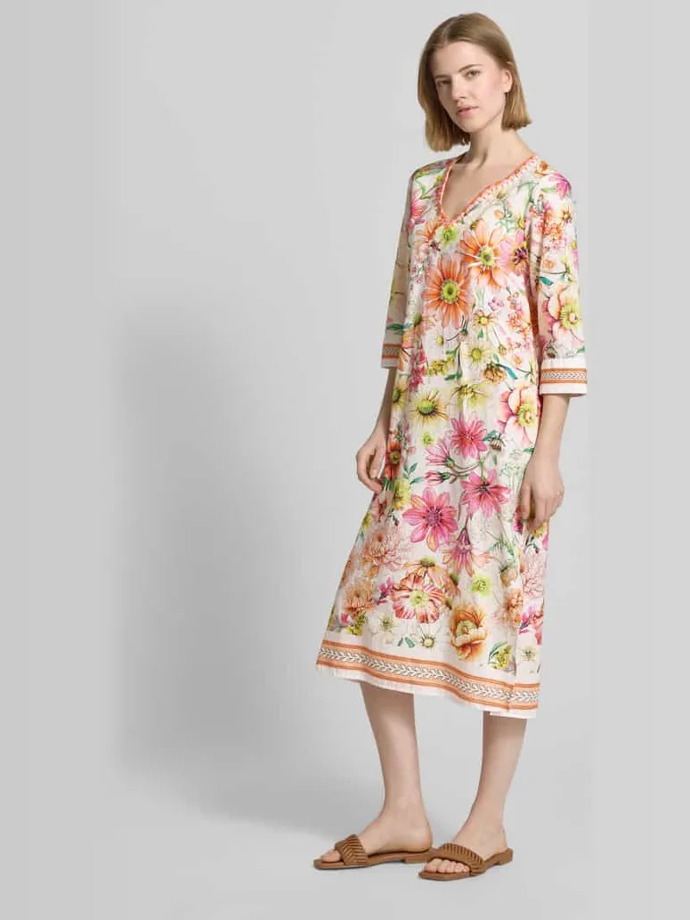 Emily Van den Bergh Tunikajurk in allover-look met V-hals wit, foto 3