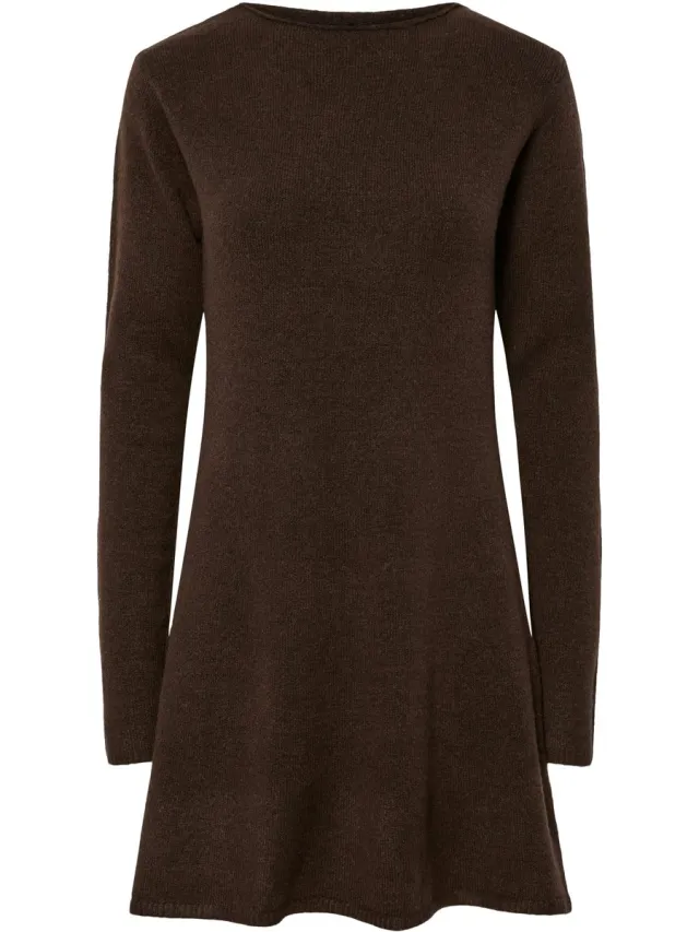 Pieces PCJUNNA LS MOCK NECK MINI KNIT DRESS BC - Dames - Mini jurken hot fudge