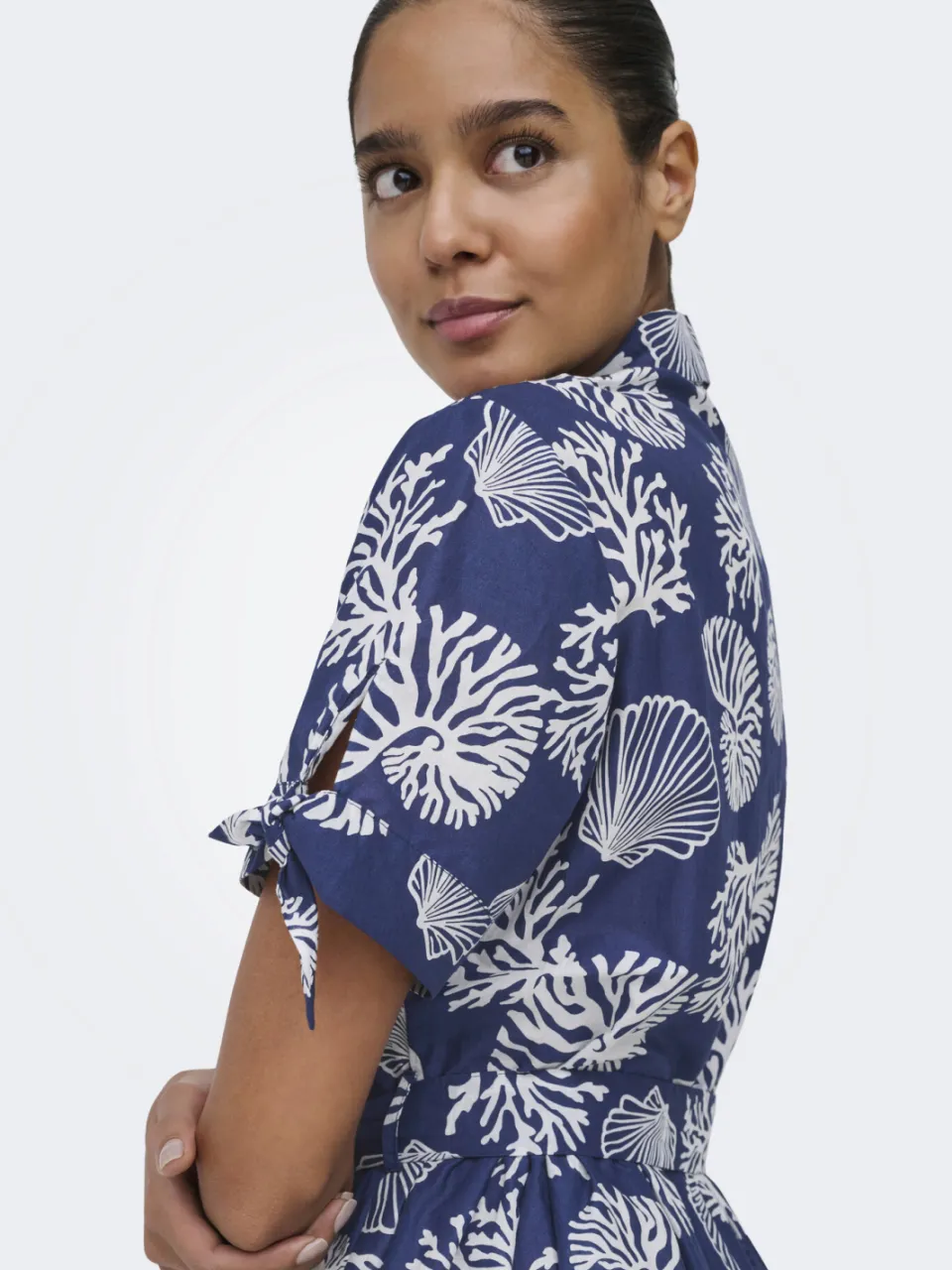 JDY blousejurk donkerblauw donkerblauw/wit, foto 3