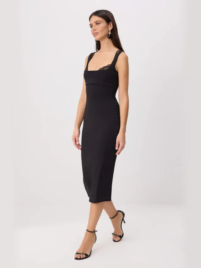 Trendyol TRENDYOLMİLLA Dames Zwart Effen Maxi Mouwloos Bodycon Jurken