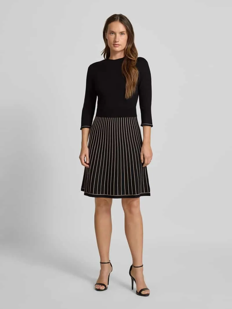 Christian Berg Woman Selection Knielange jurk van viscosemix in gebreide look Zwart