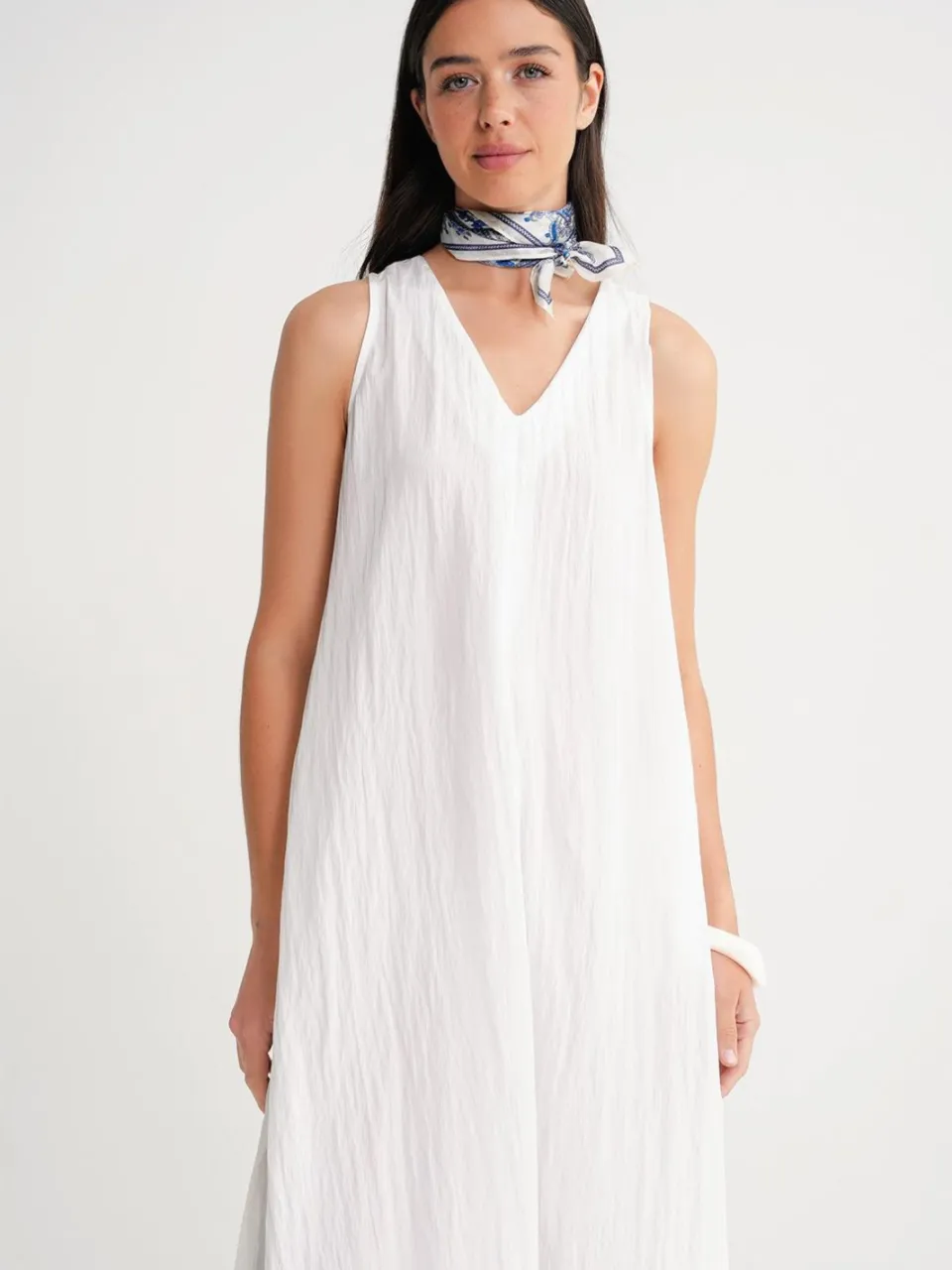 Mixray V-hals Maxi Jurk wit, foto 2