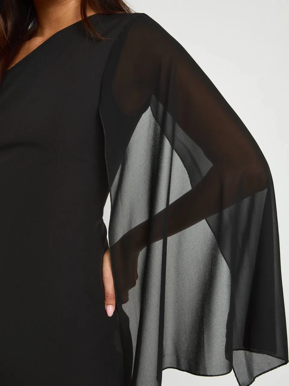 boohoo Dames Asymmetrische Chiffon Mini-jurk Met Éen Mouw zwart, foto 4