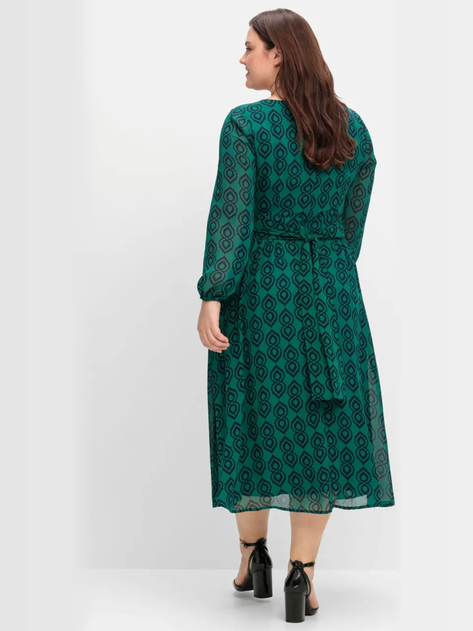 Bedrukte jurk groen/blauw
