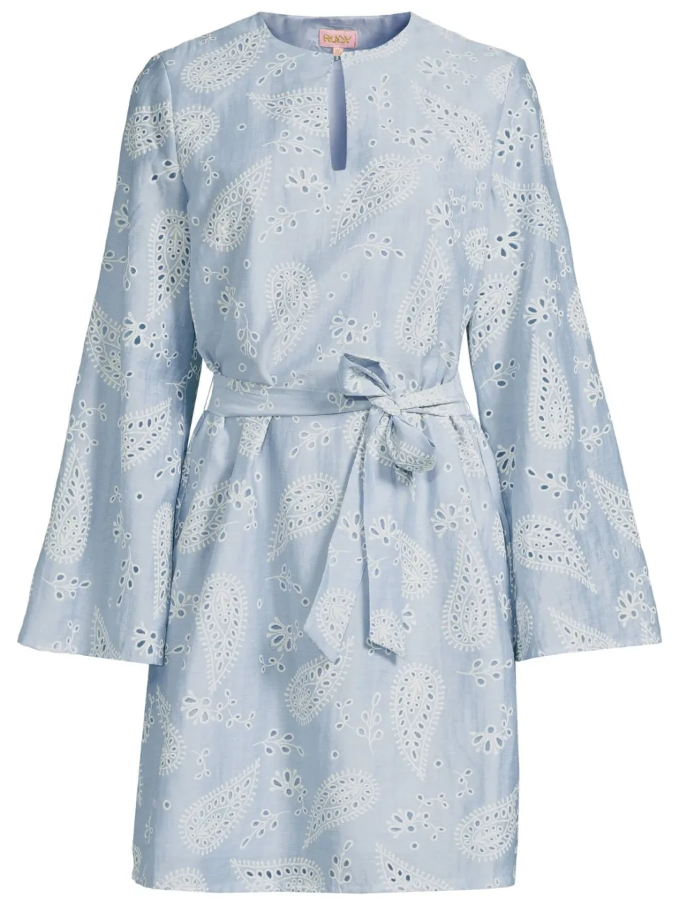Ruby broderie midi jurk lichtblauw, foto 2