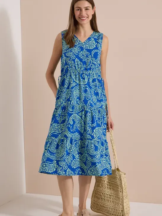 cecil Midijurk met V-hals en print blauw, foto 3