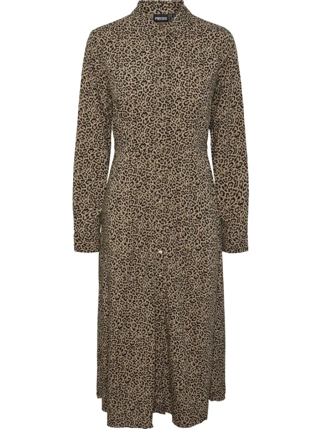 Pieces PCNOVA LS MIDI DRESS NOOS BC - Dames - Mini jurken Silver Mink