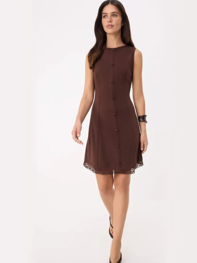 Trendyol TRENDYOLMİLLA Dames Bruin Effen Kort / Mini Mouwloos A-lijn Jurken
