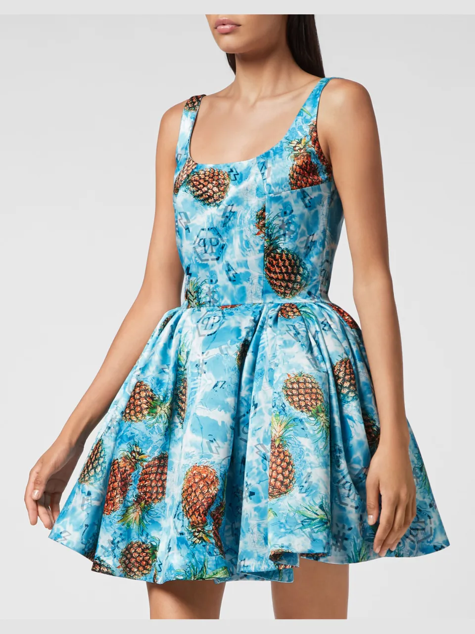 Philipp Plein Korte Jurk Pineapple Skies Veelkleurig