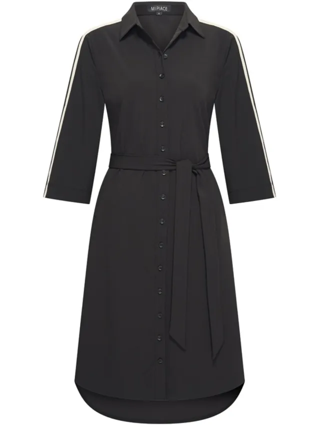 Mi Piace Travel Jurk Tape 2665 Black - Maat : Zwart
