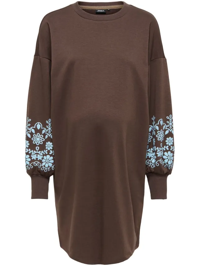 Only OLMBROOKE L/S SHORT FLOWER DRESS SWT - Dames - Maxi jurken Bracken