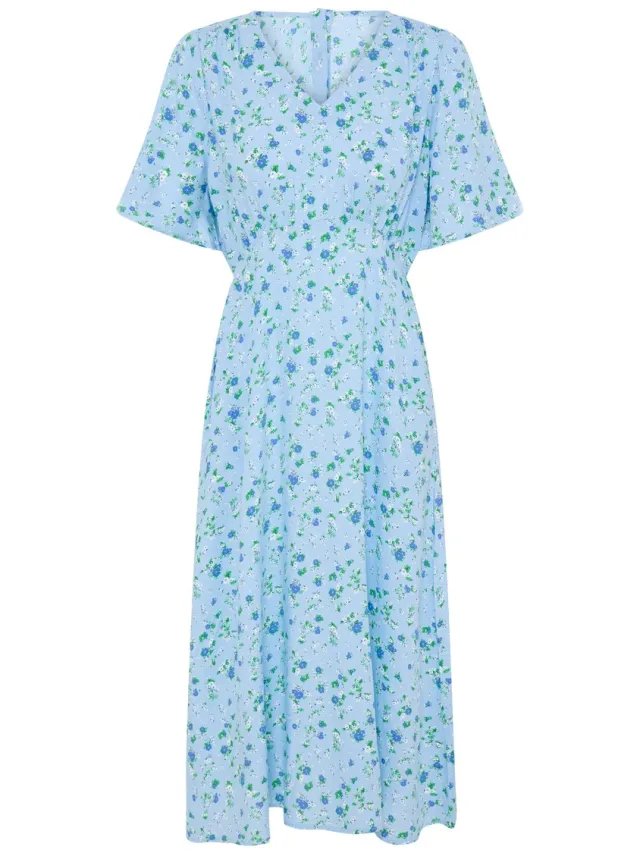 Ichi IHVERA DR42 - Dames - Midi jurken floaty blue flower