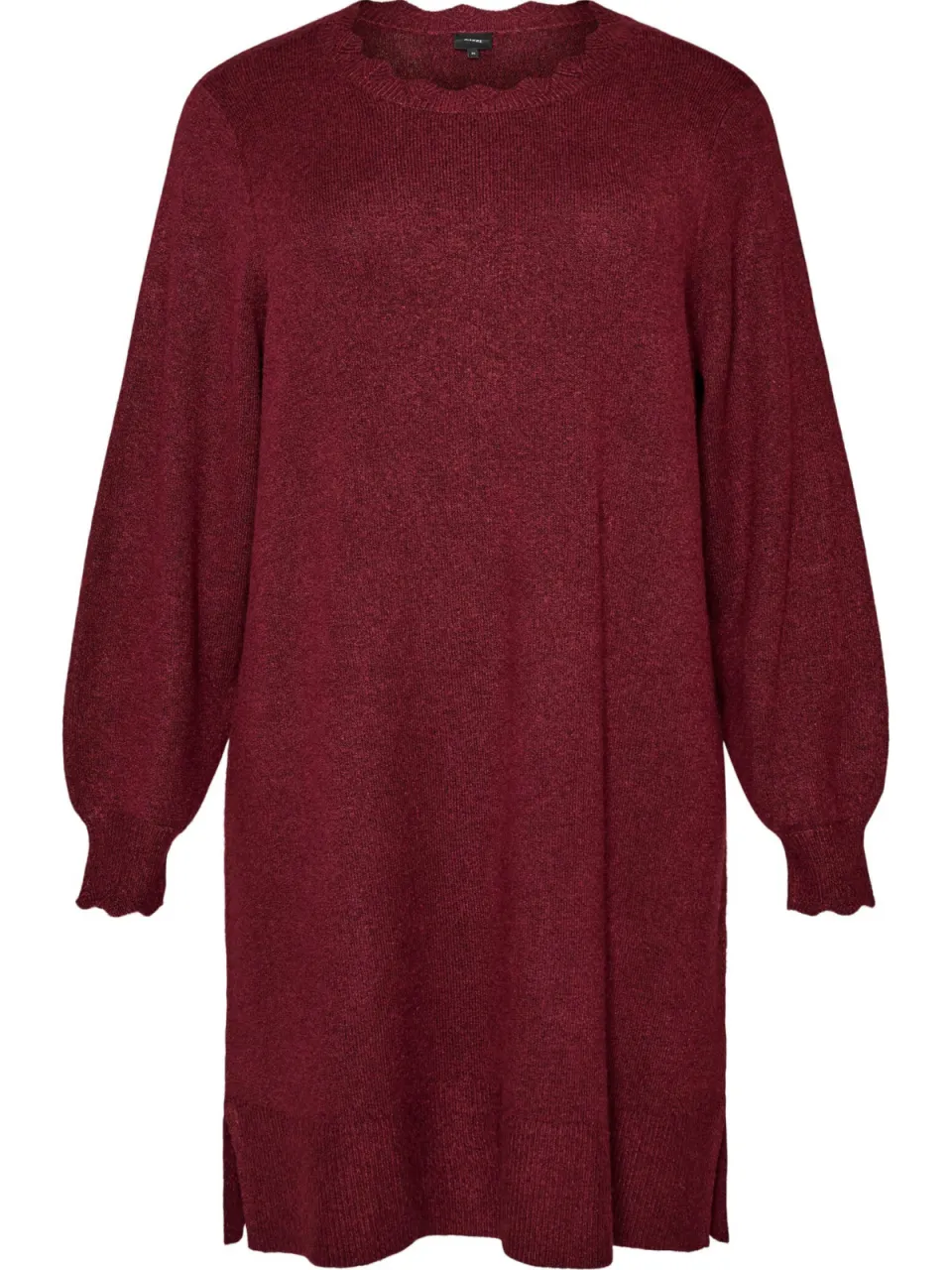 Zizzi gebreide jurk Plus Size - donkerrood, foto 3