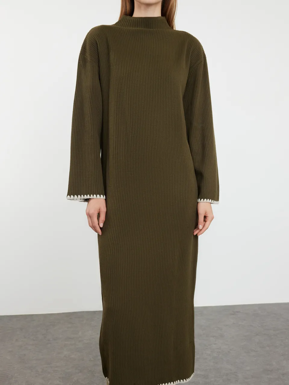 Turkishsouq Damesjurk, platte maxi-lengte, casual/relaxte stijl, geschikt om met een hijab te dragen beige, foto 2