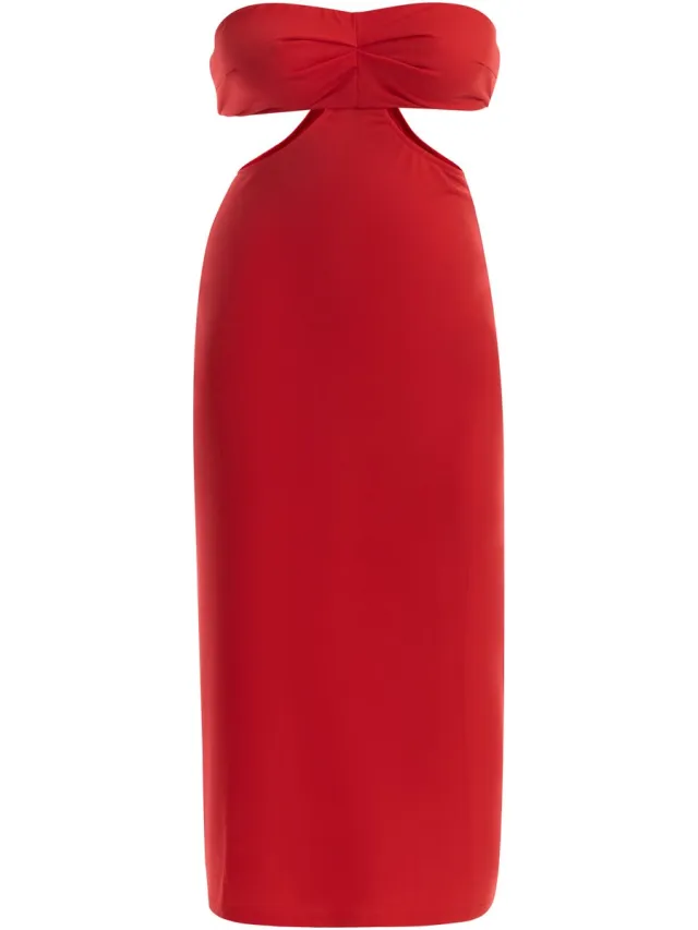 Faina Midi-jurk met uitsparingen rood