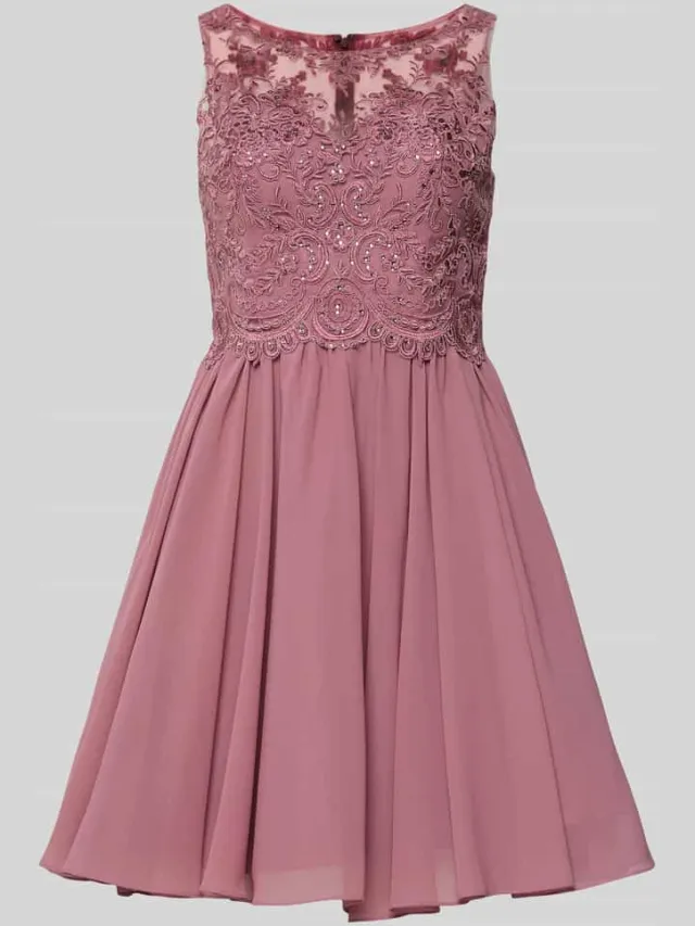 Laona Cocktailjurk van tule met strass-steentjes oudroze, foto 2