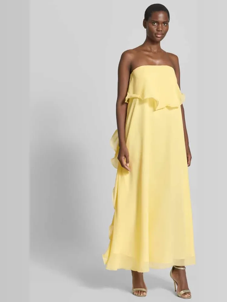 Vero Moda Maxi-jurk van chiffon model 'IRIS' Lichtgeel