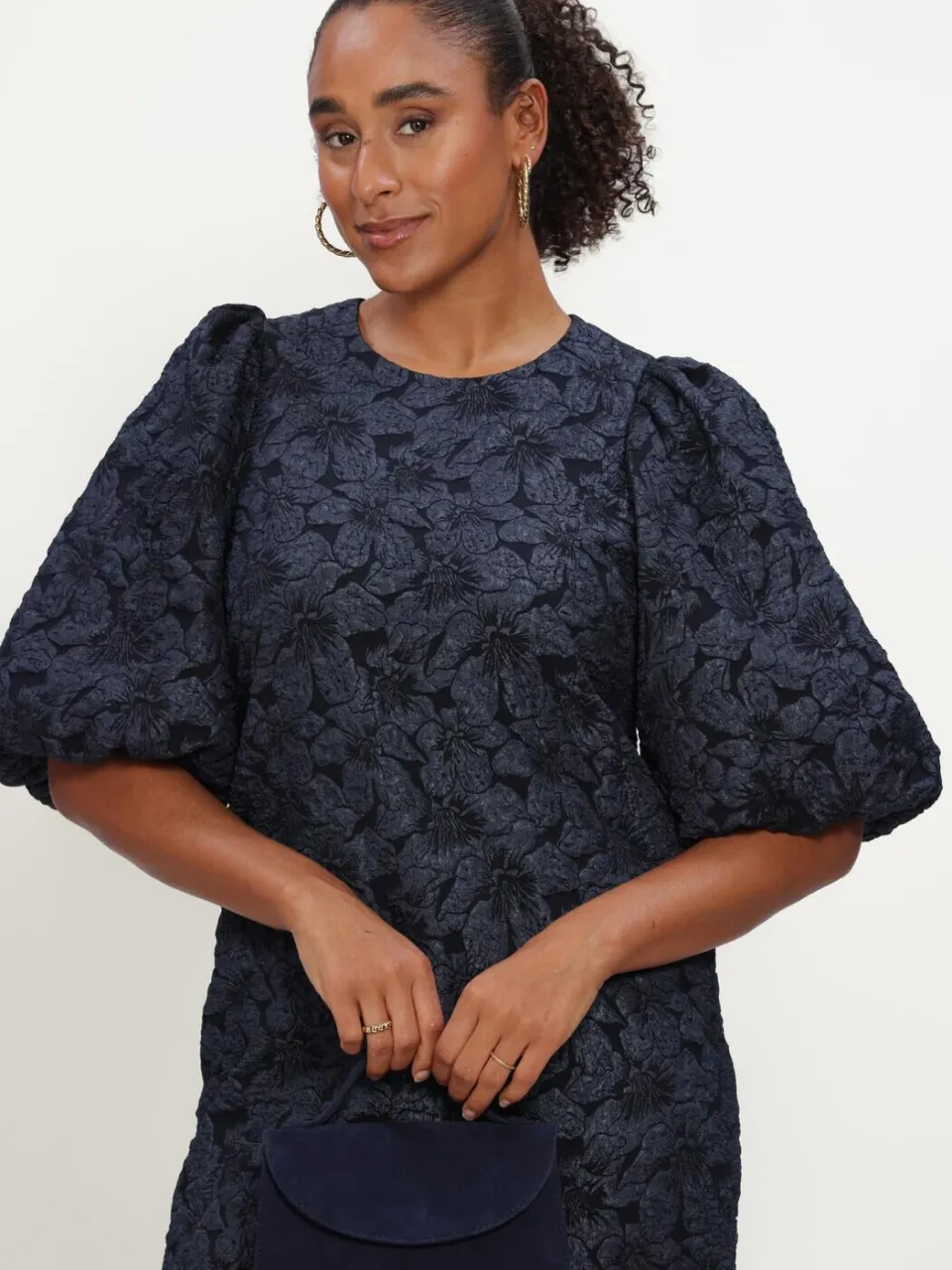 Notre-V Dames Jurken Nv-izette Toned Brocade - Donkerblauw, foto 4