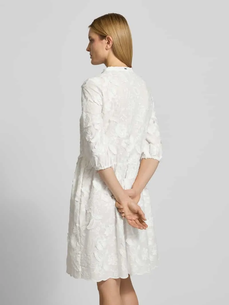 White Label Knie-lange jurk met stitchings en 3/4-mouw wit, foto 3
