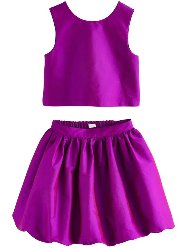 Next Meisjes - Set van top en rok - Paars Magenta Pink