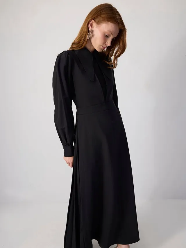 TOUCHÉ PRIVÉ Crepe jurk met plooidetail - Zwart - Dames