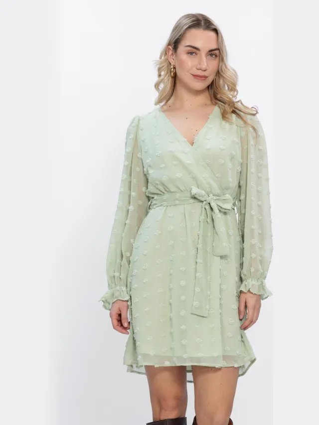 Y.A.S. YAS Dames Jurken Yasdottie Ls Wrap Dress - Mint
