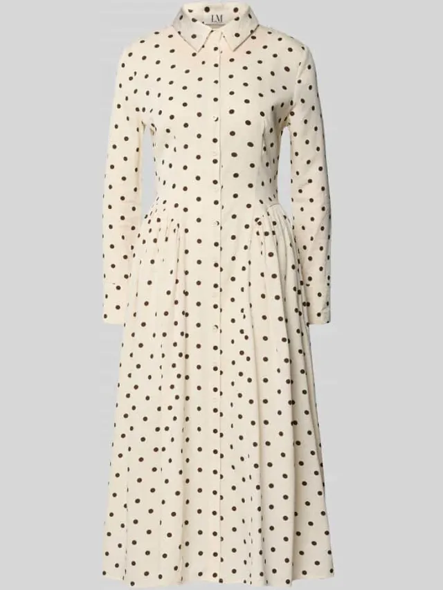 Little Mistress Overhemdjurk in all-over look met knoopsluiting offwhite, foto 2