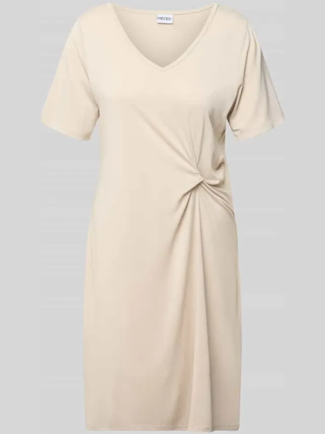 Pieces regular fit vrijetijdsjurk van viscosemix model 'ANORA' beige, foto 2