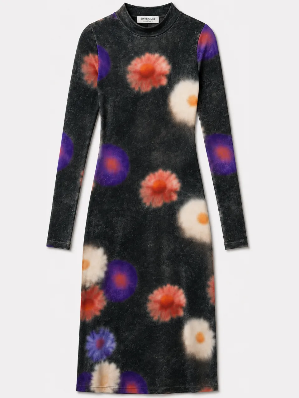 SUITE13LAB dames vegan Midi Jurk Selmes Print Blossom grijs, foto 2