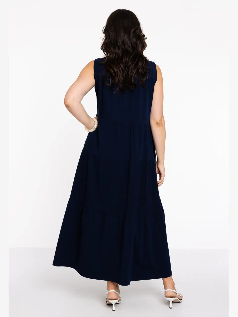 Yoek Jurk met ruches | Blauw, foto 2