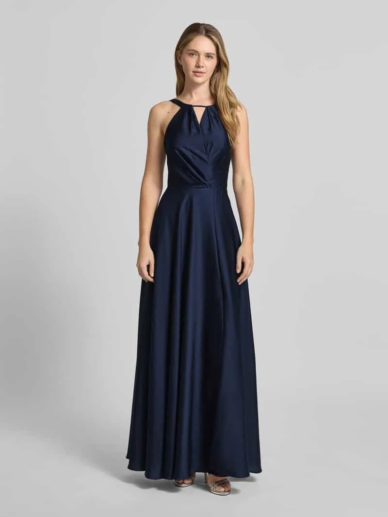 Hey Kyla Avondjurk met vetersluiting aan de achterkant Marineblauw