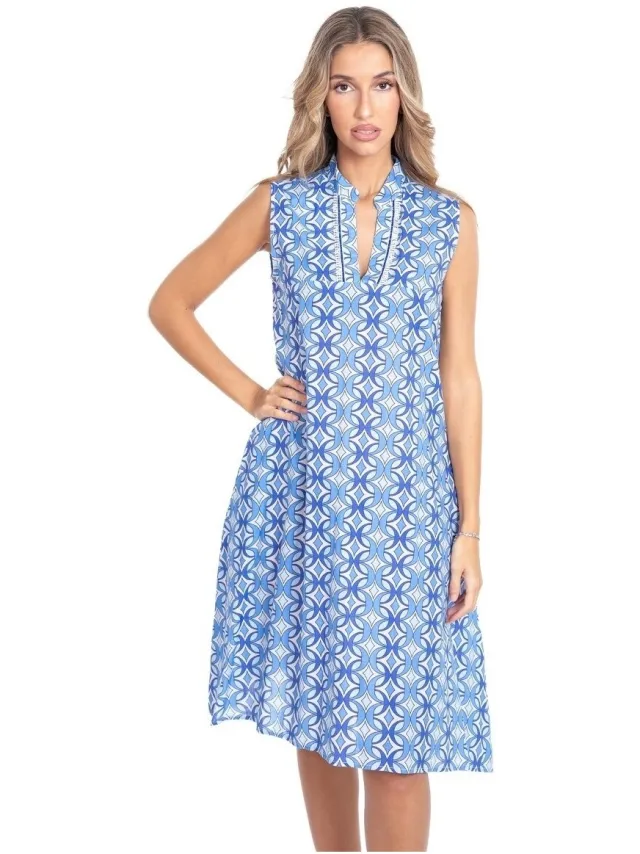 Isla Bonita By Sigris Lange Jurk Isla Bonita By Sigris Lange Midi-Jurk Blauw