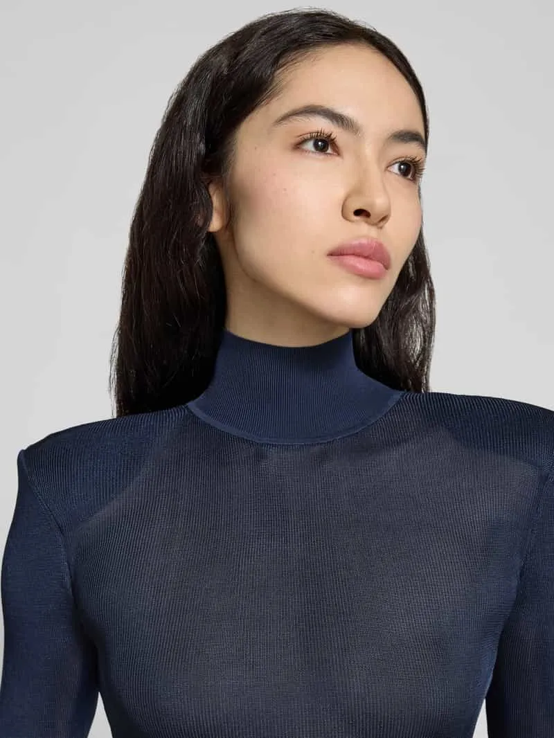 Self-Portrait Maxi-jurk van pure viscose marineblauw, foto 5