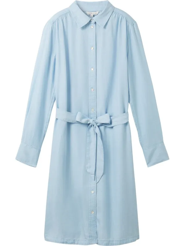 Tom Tailor dress denim look Dames Jurk clean light stone blue denim