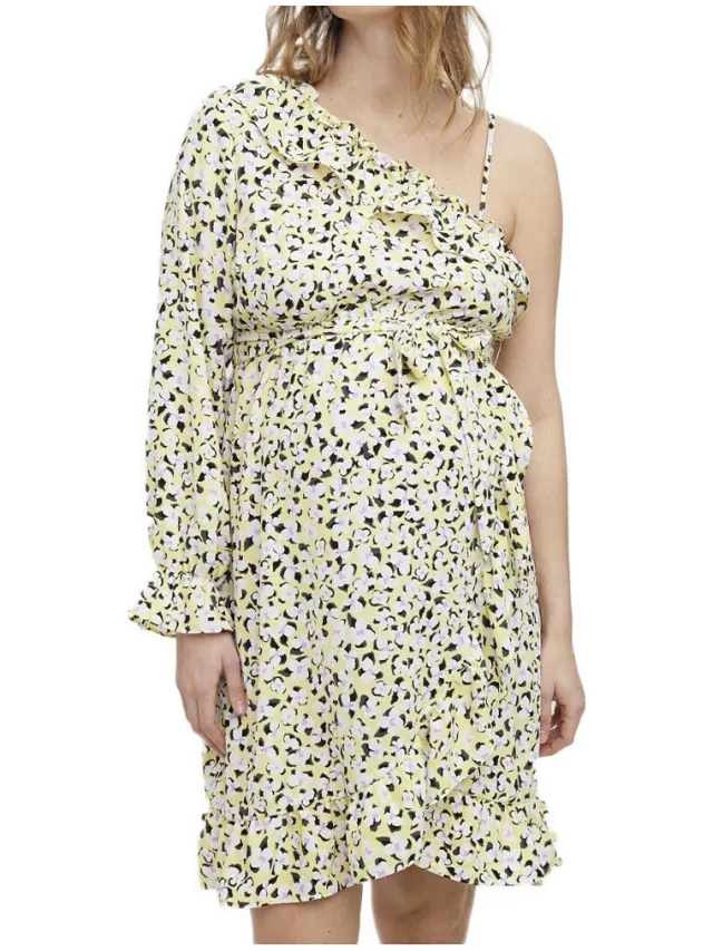 Vero Moda Korte Jurk Vero Moda Maternity Lea Geel