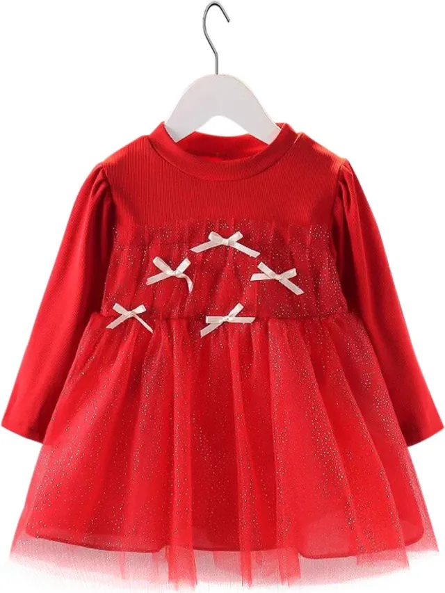 Baby Garden baby kerstjurkje - tule - rood