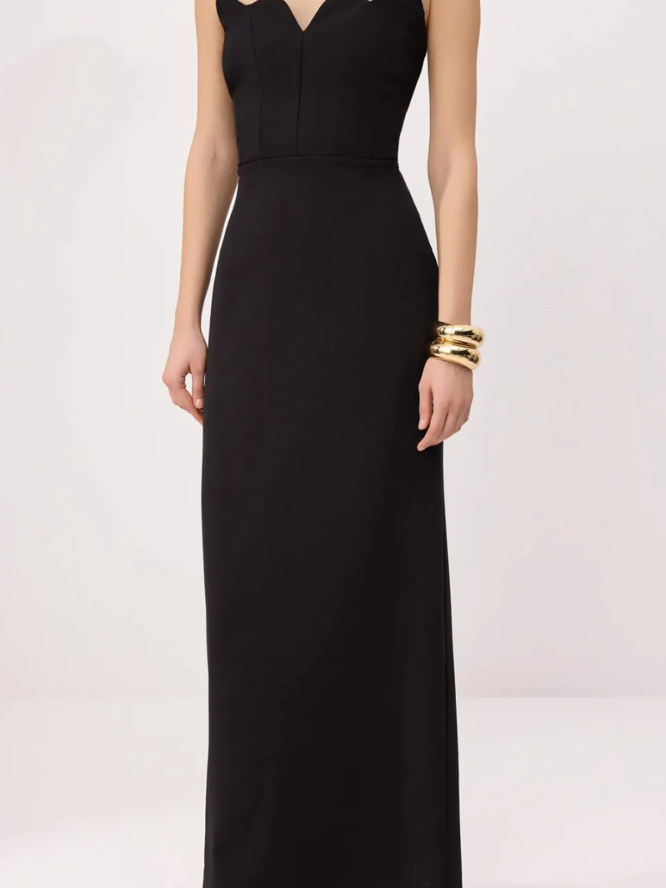 Trendyol TRENDYOLMİLLA Dames Zwart Effen Maxi Mouwloos Recht Avond & Gala Jurk, foto 2