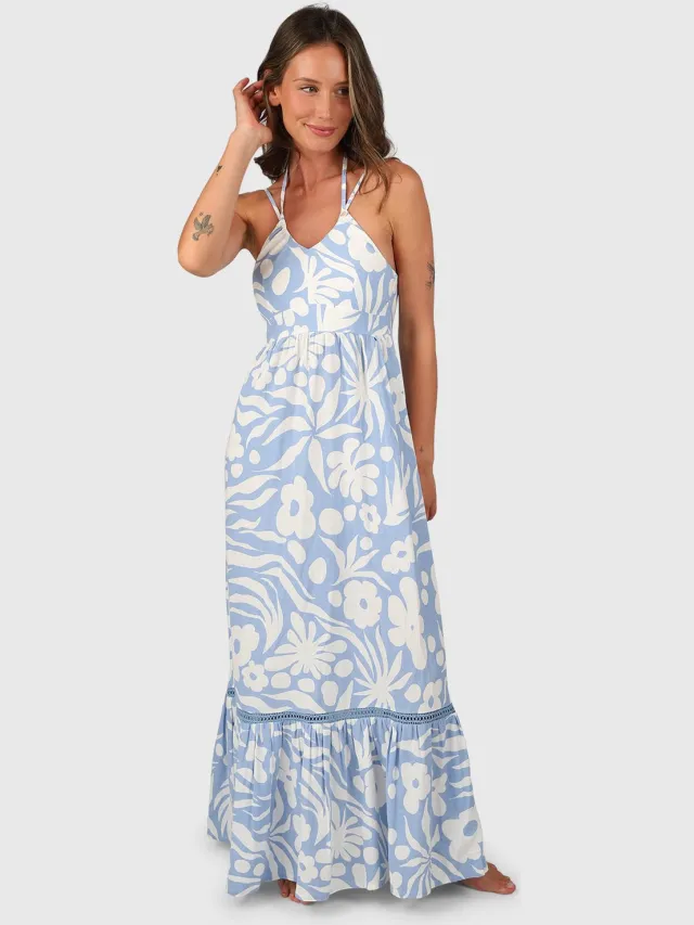 Brunotti Siena-Floral Swirl Dames Jurk - Zomerjurk - Bluebell