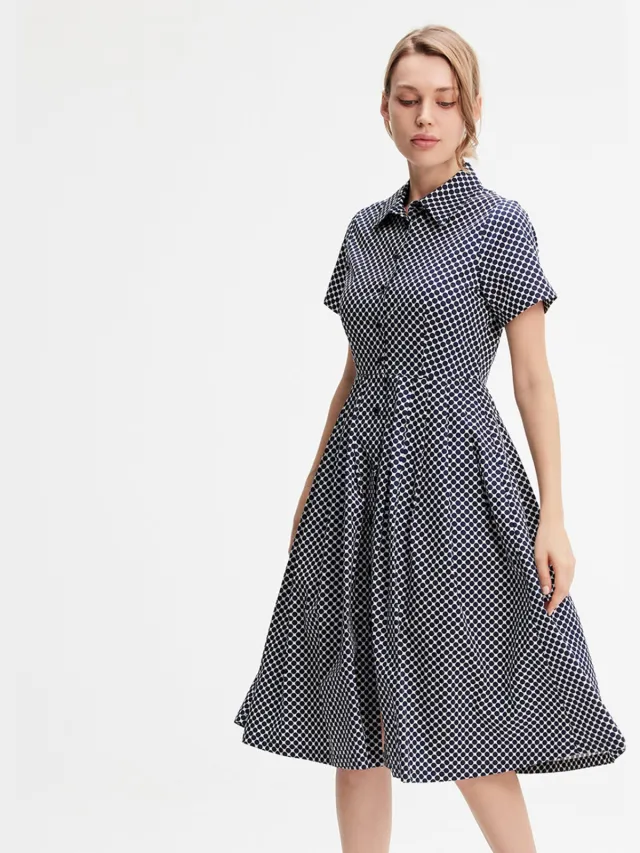 S&J Weekends Katoenen shirtjurk Blauw